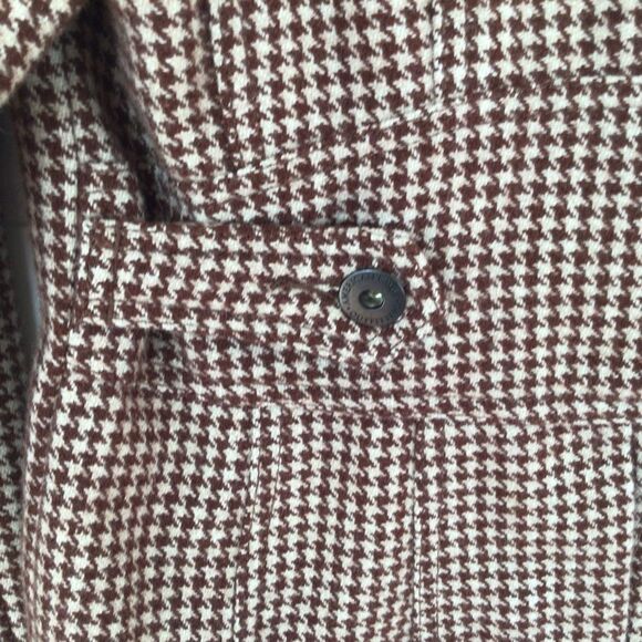 HOUNDSTOOTH Tweed blazer wool American Eagle outfitters ecru brown medium sefia - Picture 11 of 16